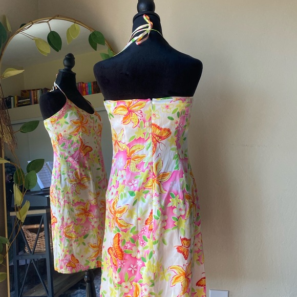 Lilly Pulitzer y2k floral butterfly tropical flower halter dress
Built in bra - Picture 6 of 11